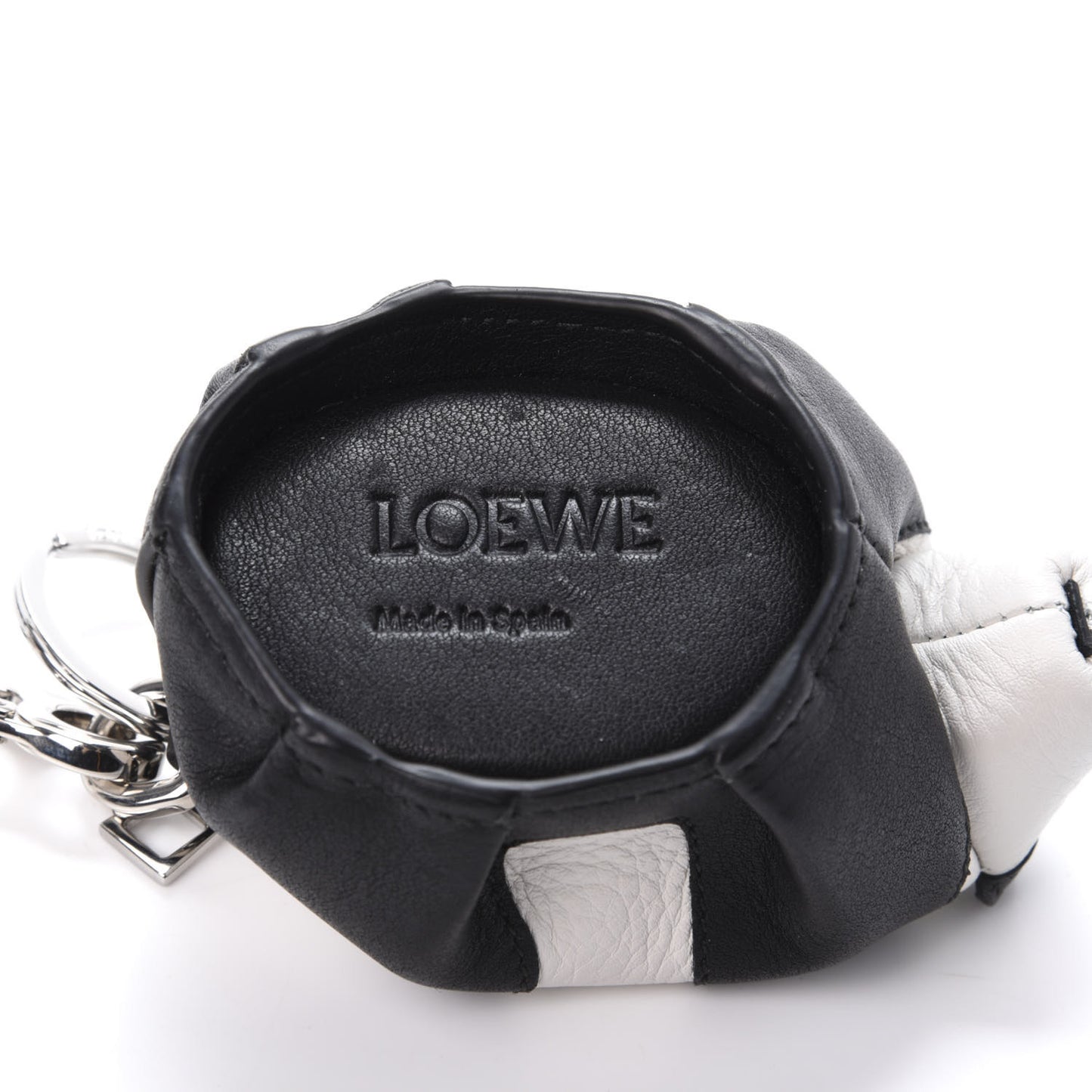 Calfskin Panda Coin Pouch Bag Charm Key Holder Black White