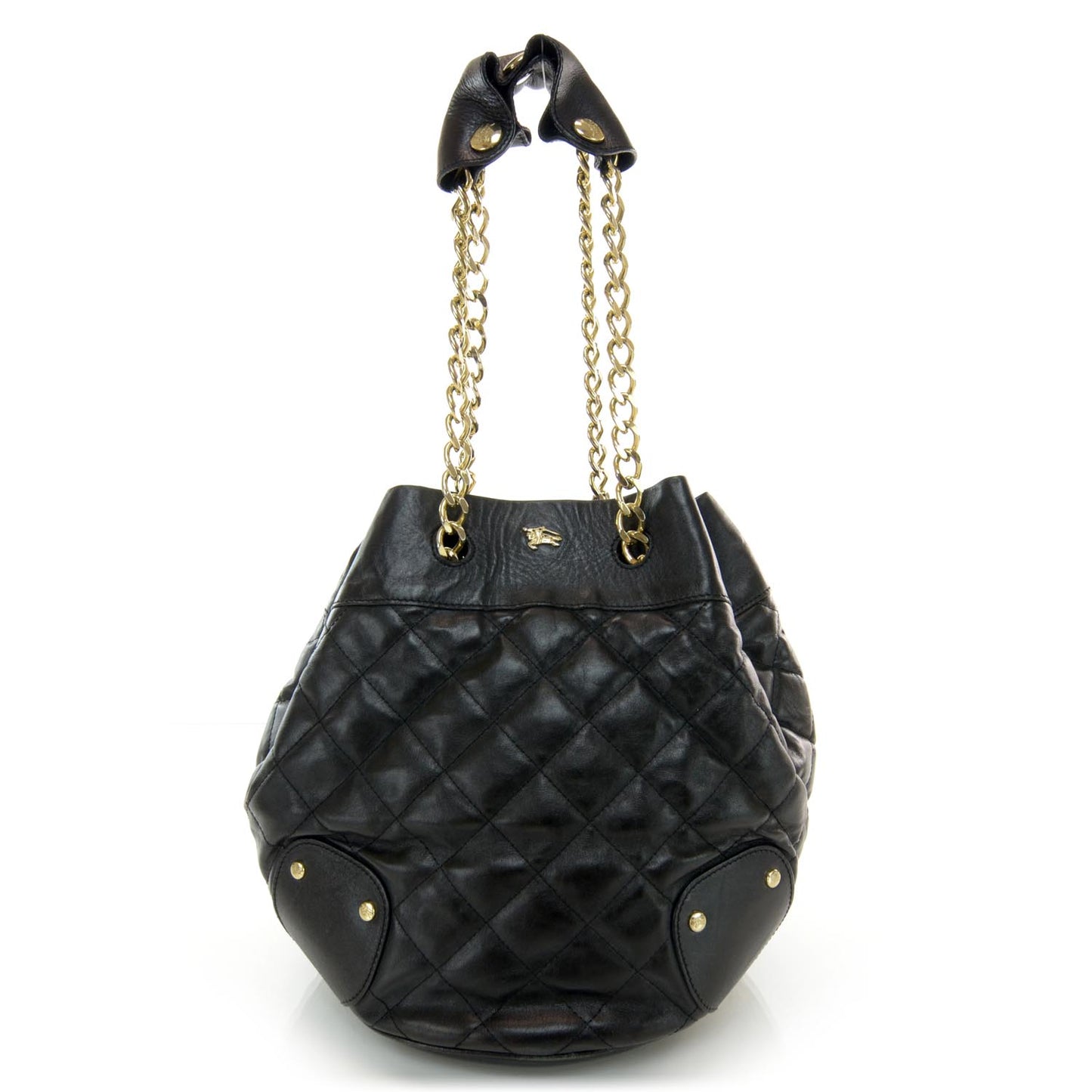 Leather Quilted Shoulder Bag Black
