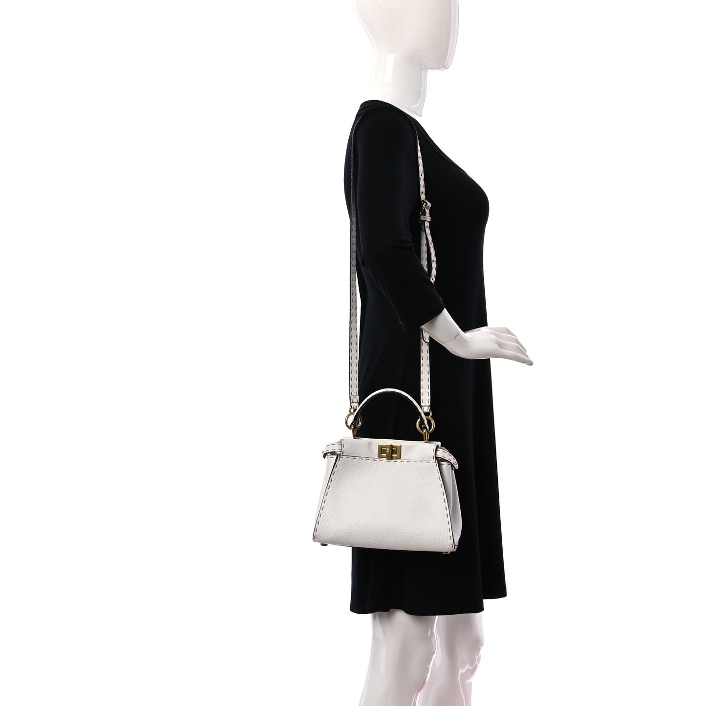 Cuoio Romano Selleria Mini Peekaboo Iconic Satchel White