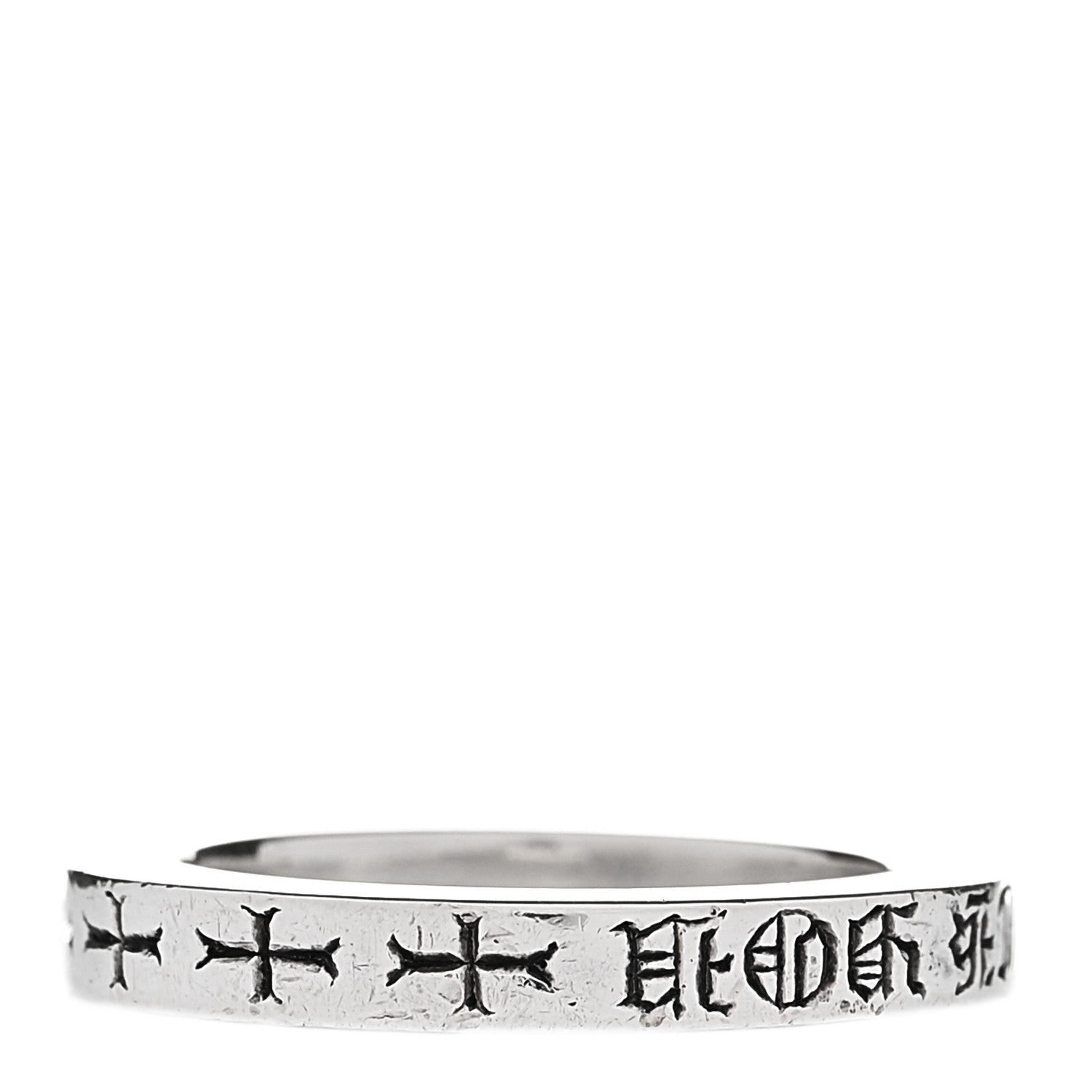 Chrome Hearts Sterling Silver Diamond CH Fck You Spacer Ring 58 8.5 3 of 4