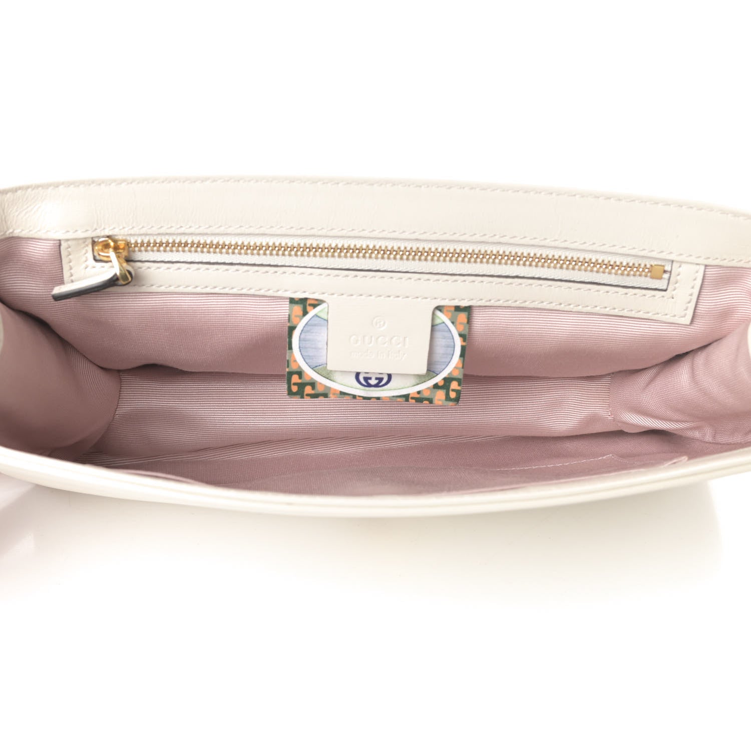 Gucci Vitello Palmellato Lux Crystal Medium Rajah Shoulder Bag Mystic White Multicolor 5 of 16