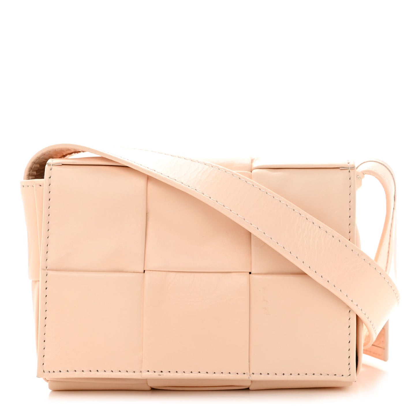 Lambskin Maxi Intrecciato Extra Mini Cassette Crossbody Bag Melon Washed
