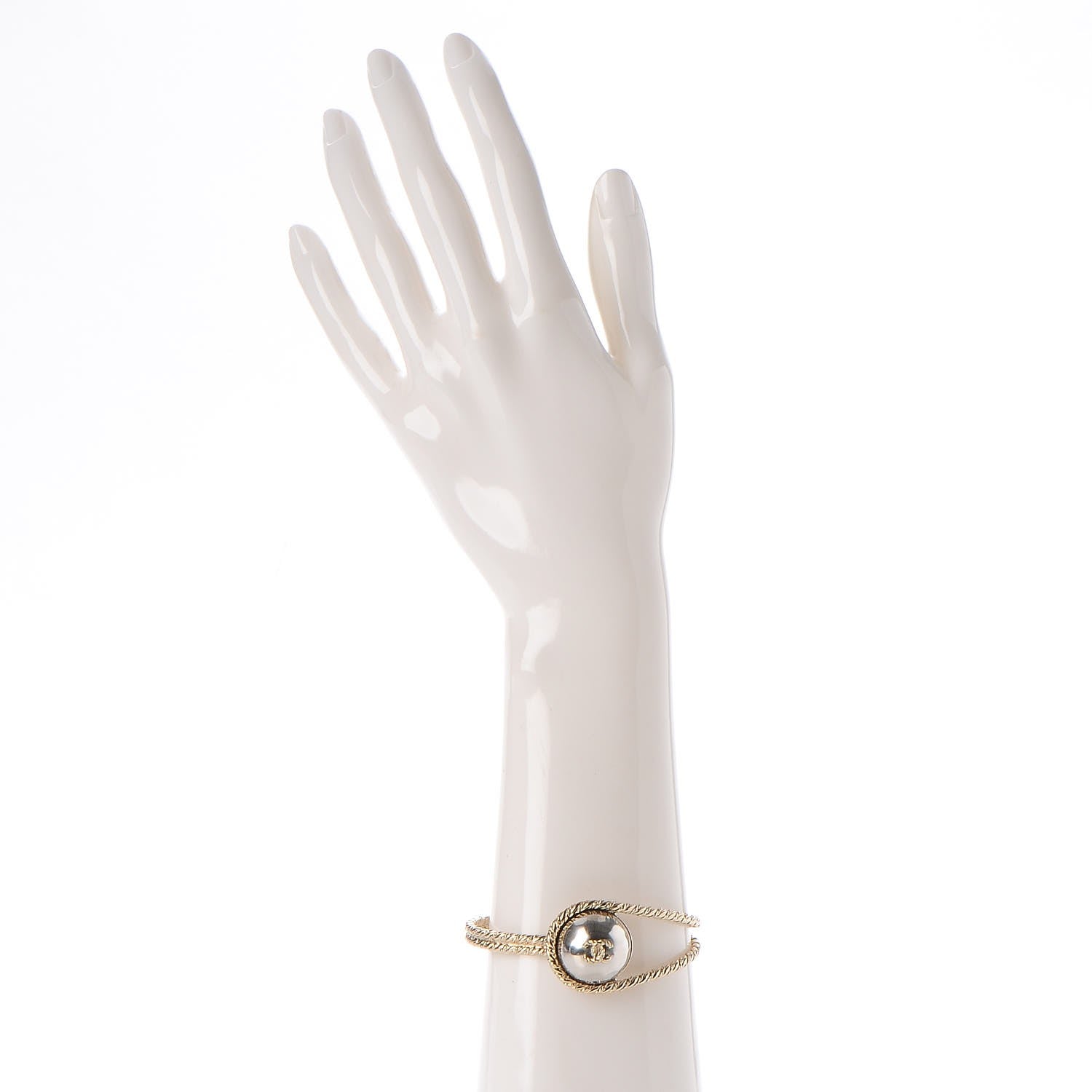 Chanel Metal Twist CC Bracelet Gold Silver 2 of 5
