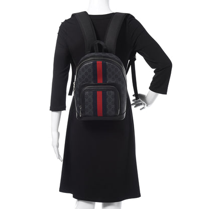 Gucci GG Supreme Monogram Appia Calfskin Web Small Day Backpack Black 2 of 10