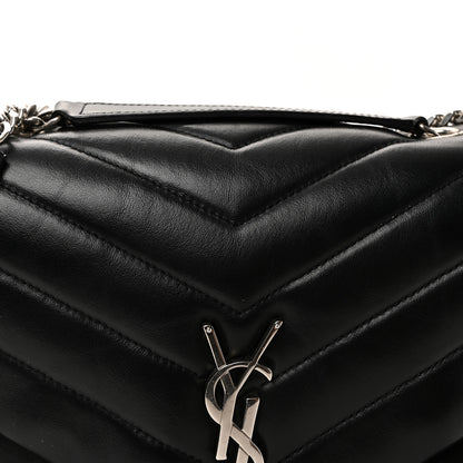 Saint Laurent Calfskin Y Quilted Monogram Medium Loulou Chain Satchel Black 7 of 9