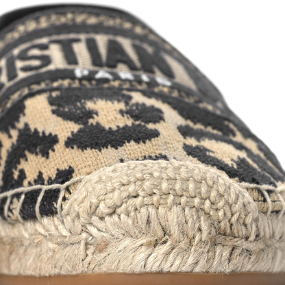 Christian Dior Cotton Embroidered Leopard Print Granville Espadrille 36.5 Natural 6 of 11