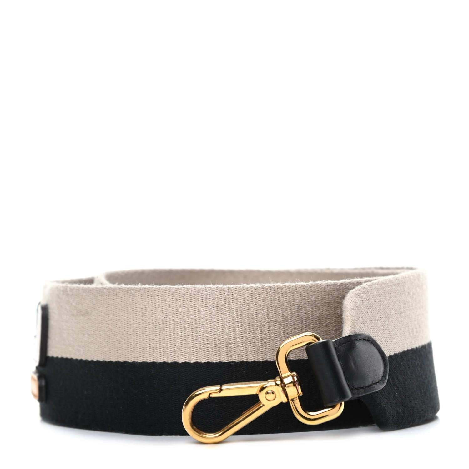 Fendi X FILA Canvas Calfskin Mania Strap You Beige Black 1 of 4