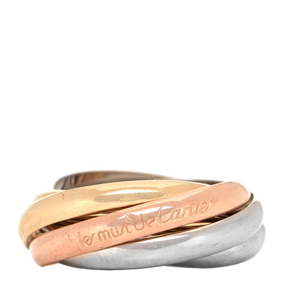 Cartier 18K Pink Yellow White Gold Five Band Les Must De Cartier Trinity Ring 52 6 2 of 10