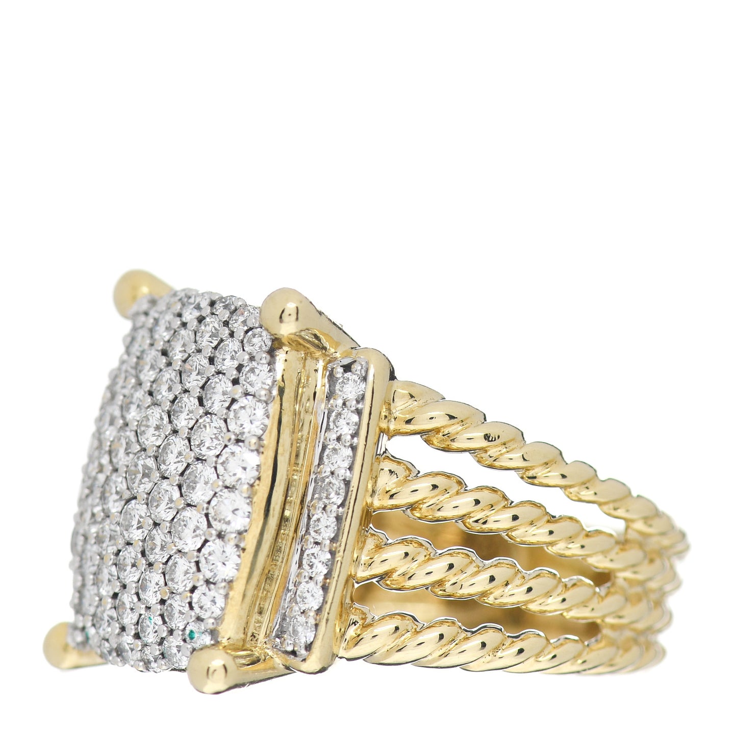 18K Yellow Gold Diamond 16mm Wheaton Ring 54 7