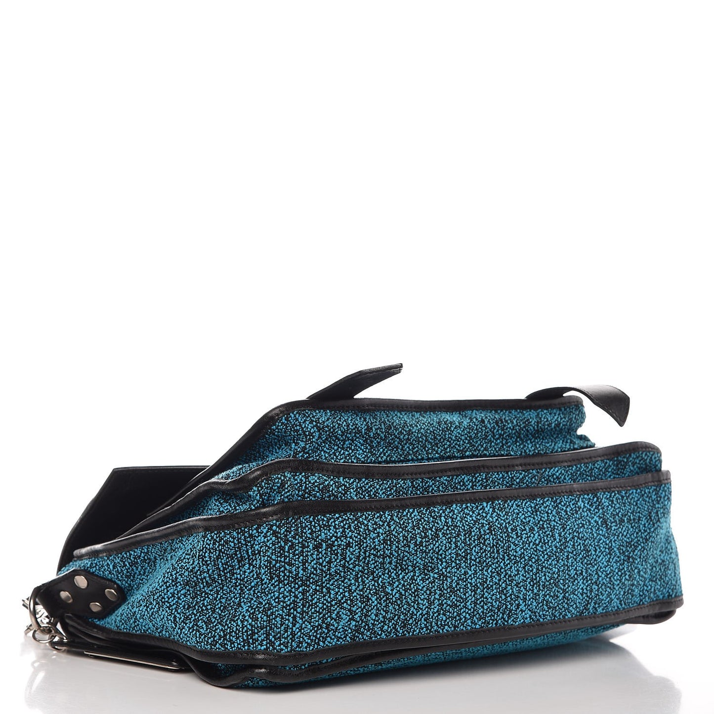 Tweed Calfskin Medium PS1 Satchel Emerald Cerulean Ocean