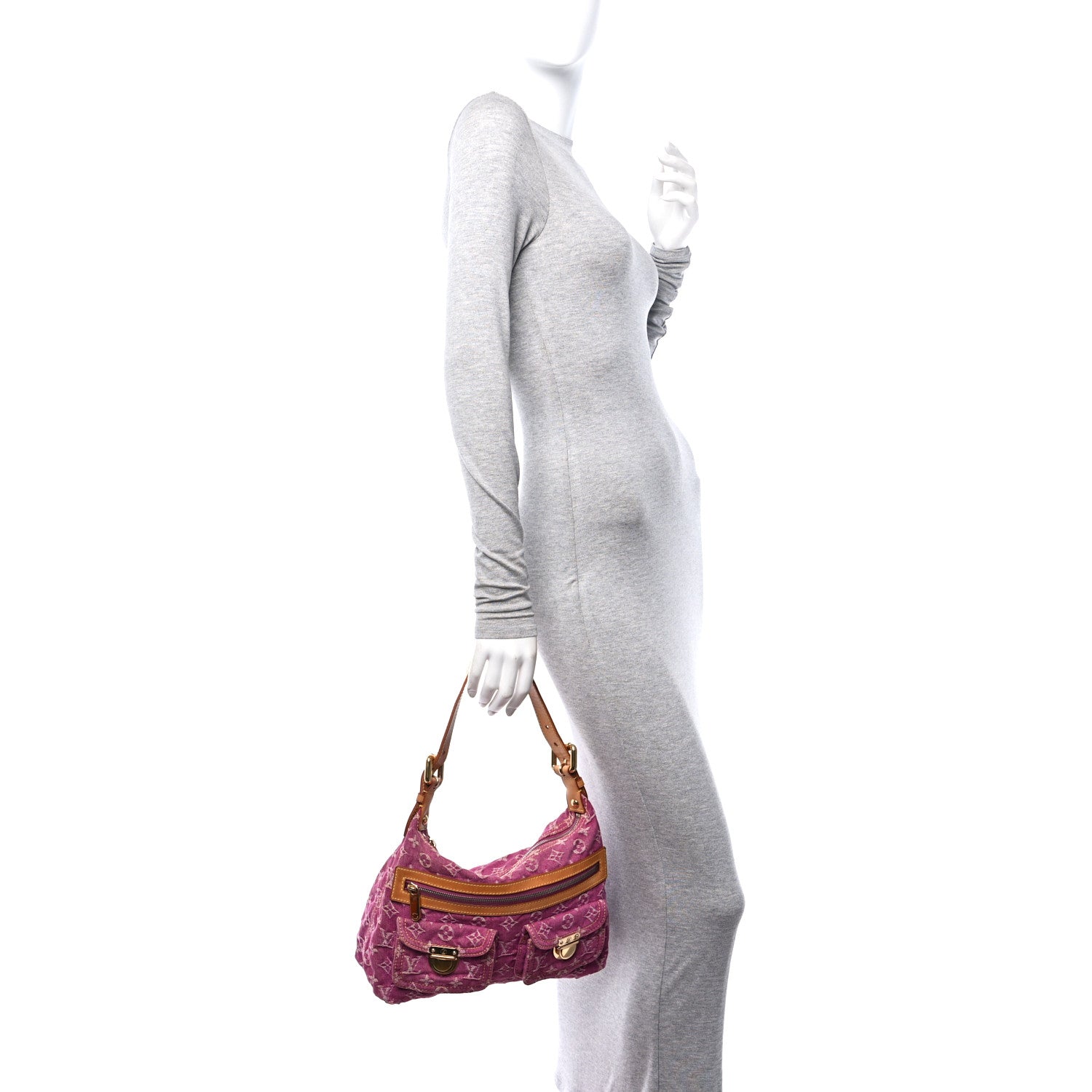 Louis Vuitton Denim Baggy PM Fuchsia 3 of 11