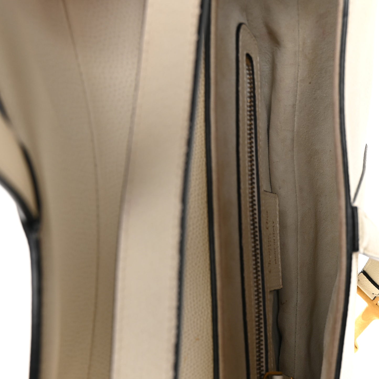Grained Calfskin Saddle Bag White