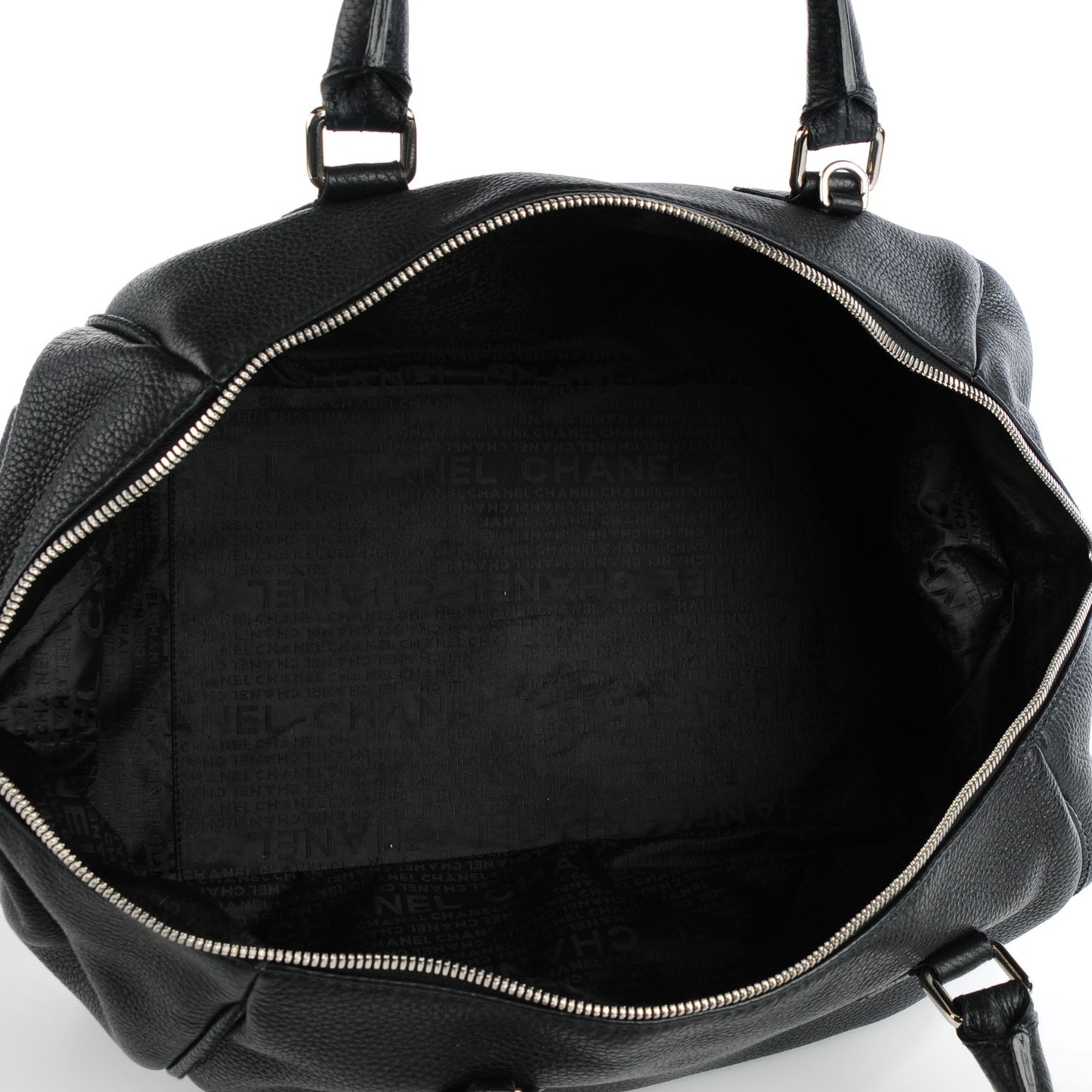 Grained Calfskin Duffel Bag Black