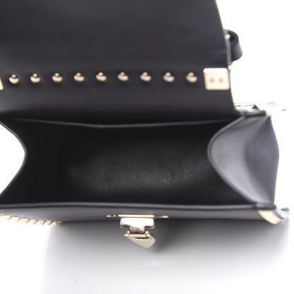 Valentino Garavani Vitello Rockstud Overlay Flap Top Handle Bag Black 5 of 9