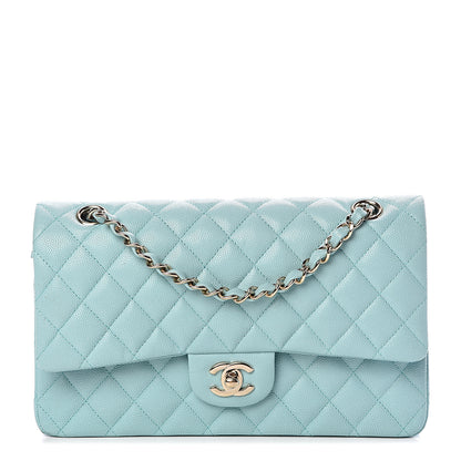 Chanel Caviar Quilted Medium Double Flap Light Blue 1 of 14