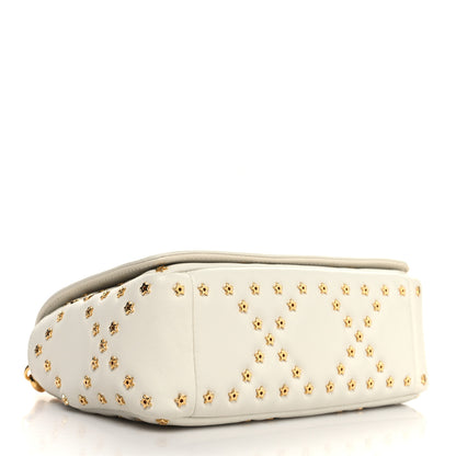 Christian Dior Calfskin Star Motif Macrocannage Mini Caro Bag Latte 4 of 10
