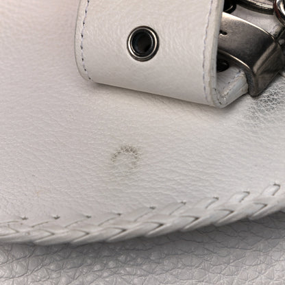 Christian Dior Calfskin Braided Gaucho Double Saddle Bag White 14 of 21