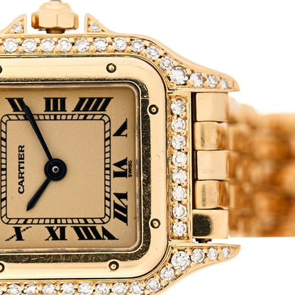 Cartier 18K Yellow Gold Diamond 22mm Panthere Quartz Watch 6 of 7