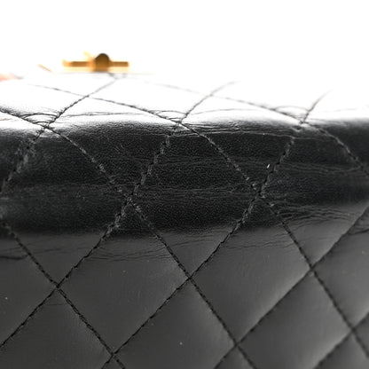 Chanel Aged Calfskin Quilted Reissue Flap Card Holder Black 9 of 11