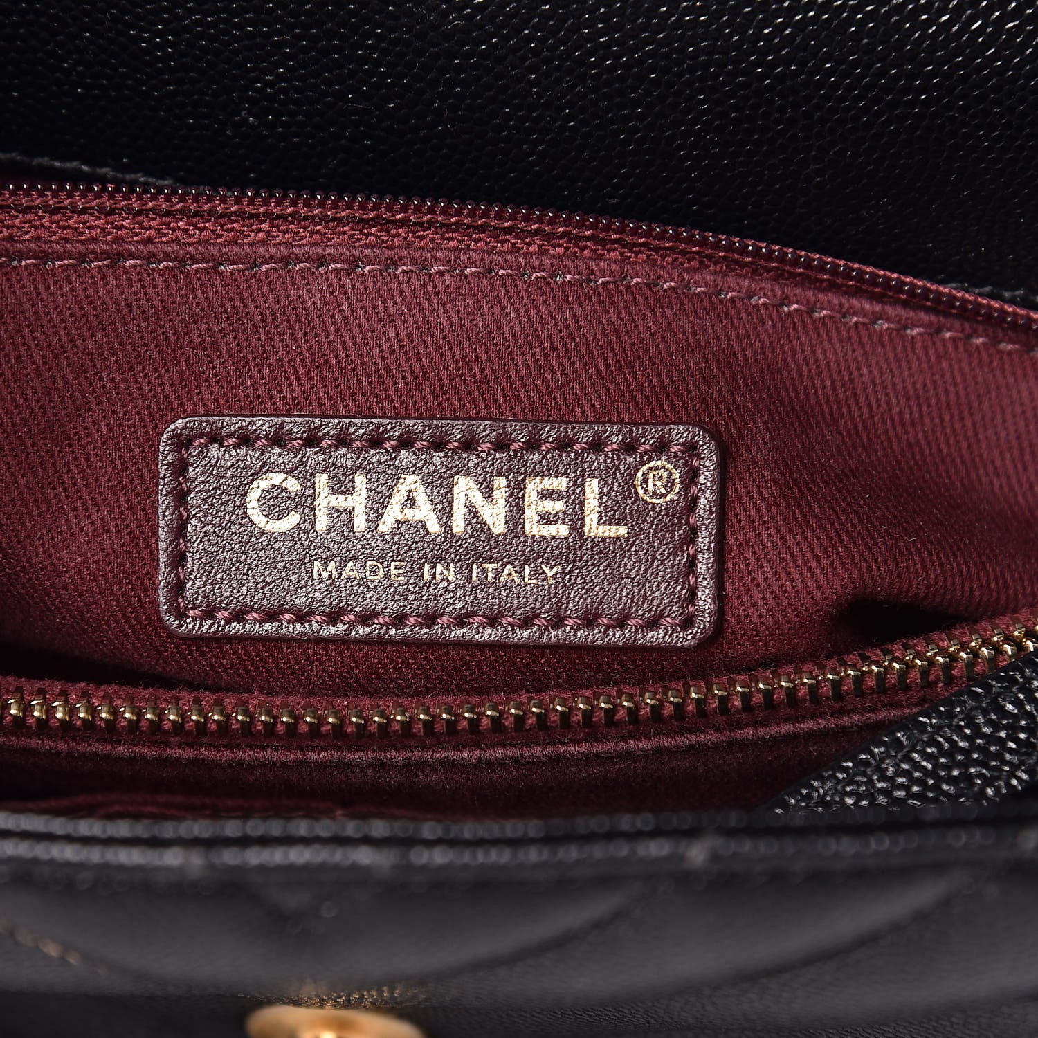 Chanel Caviar Chevron Quilted Medium Coco Handle Flap Black 8 of 12