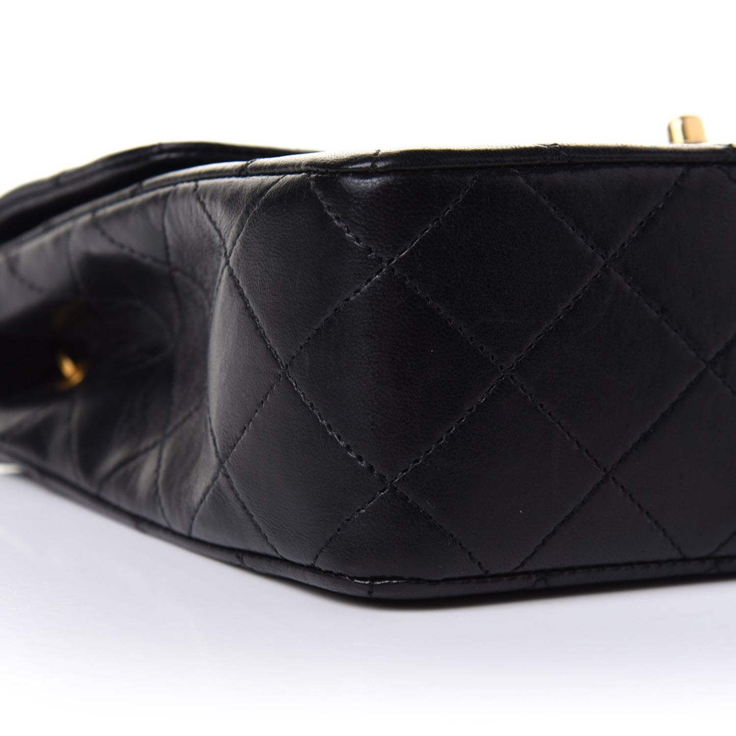 Lambskin Quilted Mini Square Flap Bag Black