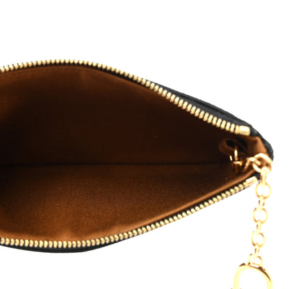 Celine Triomphe Canvas Logo Coin and Card Pouch With Hook Black 5 of 6