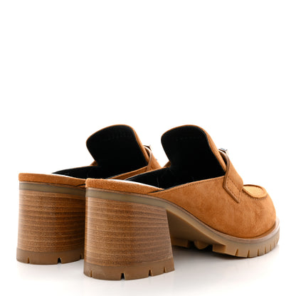 Hermes Suede Goatskin Flore 60 Mules 35 Brun Amourette 4 of 9
