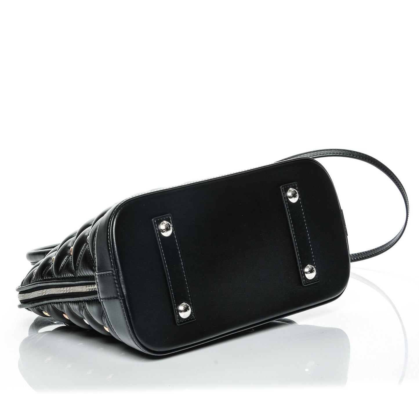 Lambskin Studded Malletage Alma PM Black