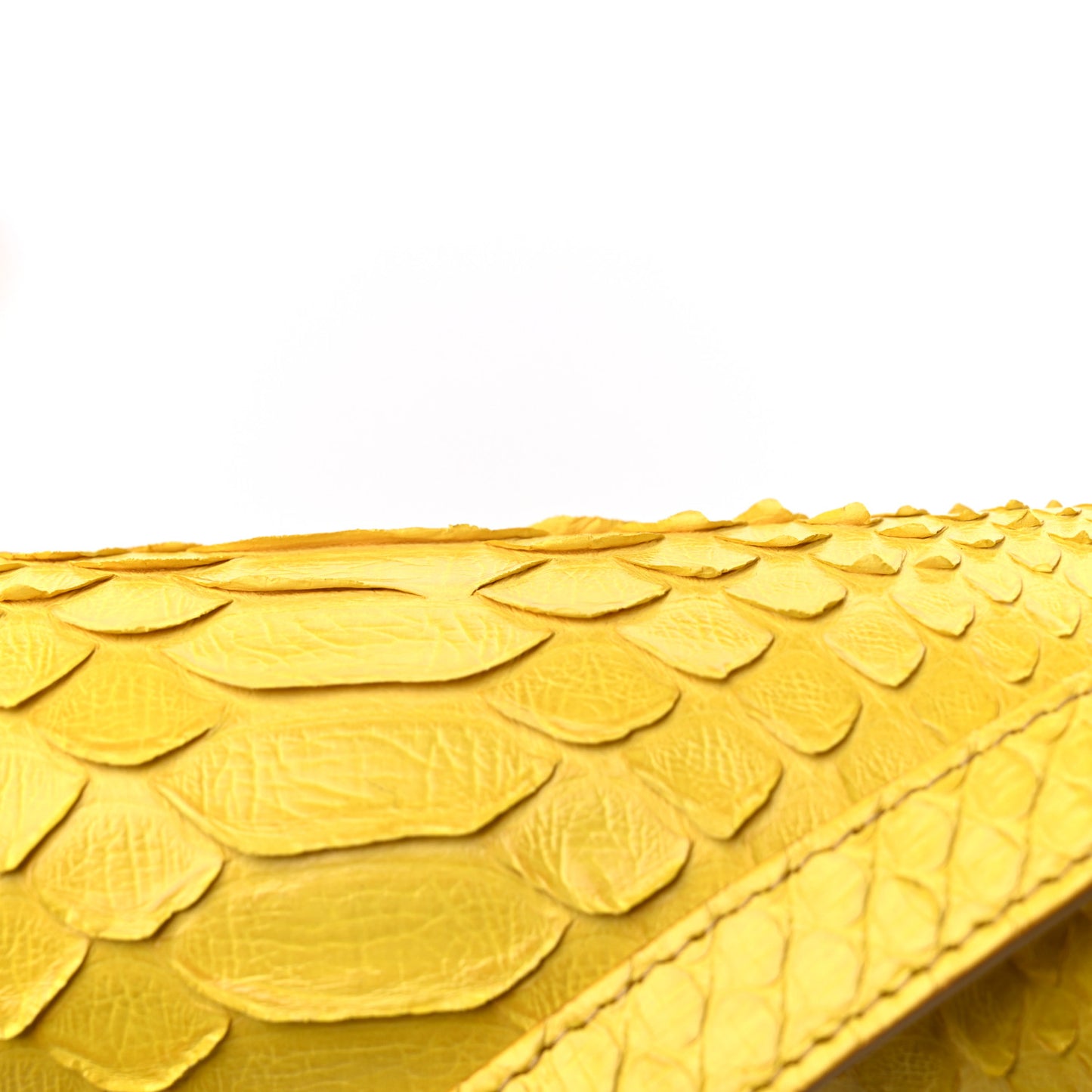 Semi Shiny Snakeskin Small T Clasp Crossbody Yellow