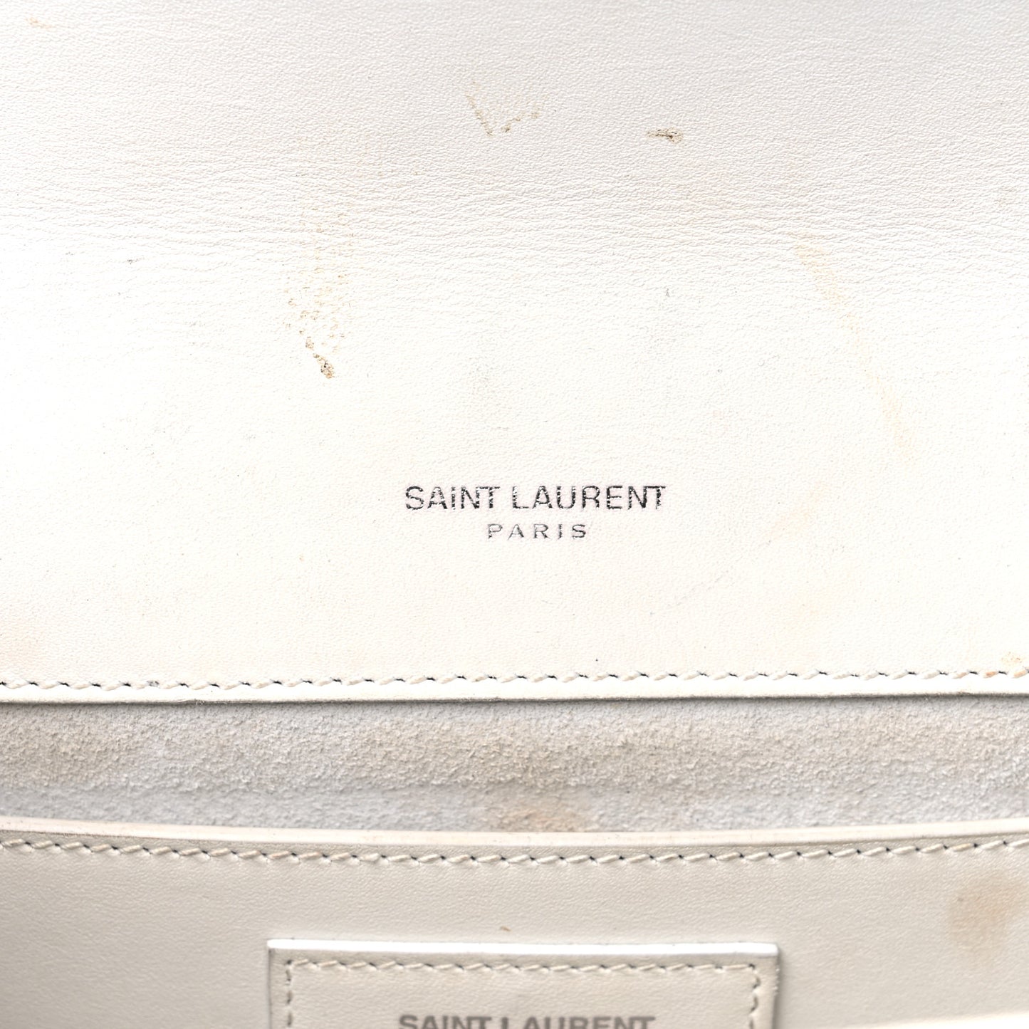 Smooth Calfskin Medium Classic Monogram Kate Tassel Satchel White