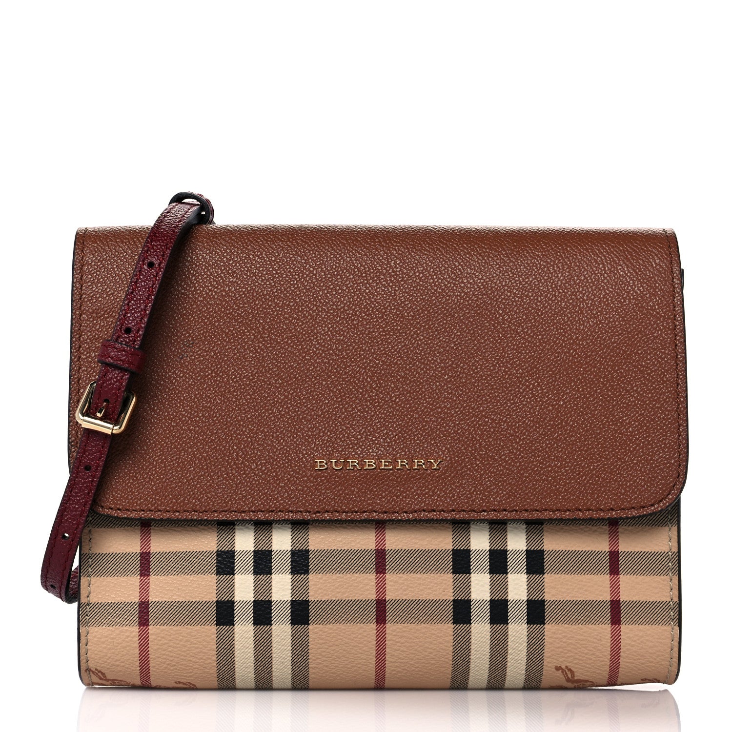 Burberry Haymarket Check Small Loxley Crossbody Bright Toffee 1 of 11