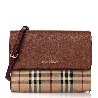 Burberry Haymarket Check Small Loxley Crossbody Bright Toffee 1 of 11