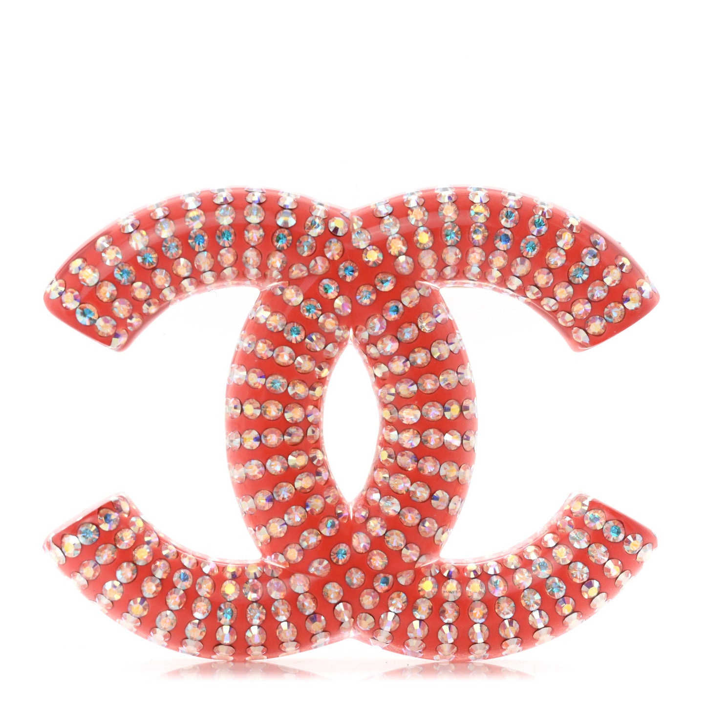 Resin Crystal CC Brooch Coral