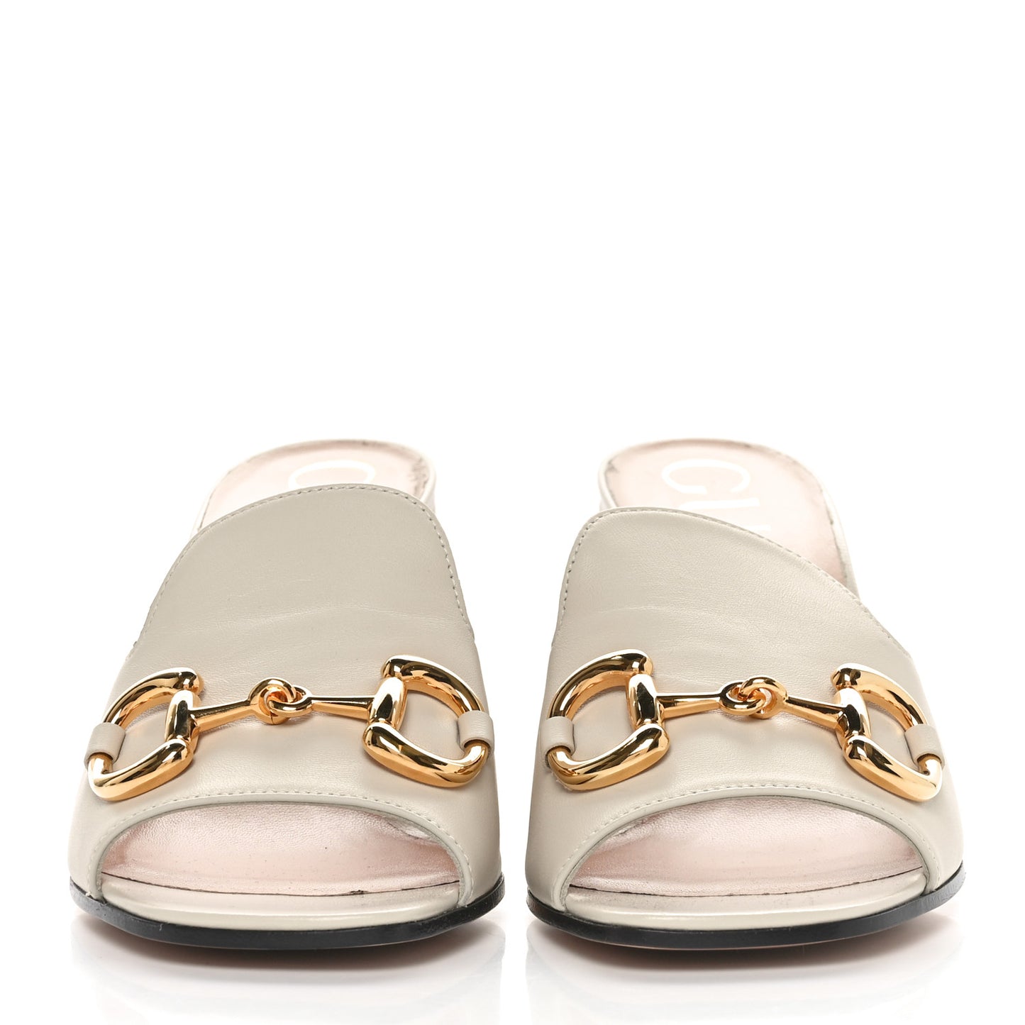 Nappa Horsebit 75mm Slide Sandals 38 Mystic White
