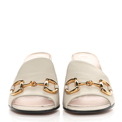Gucci Nappa Horsebit 75mm Slide Sandals 38 Mystic White 2 of 8