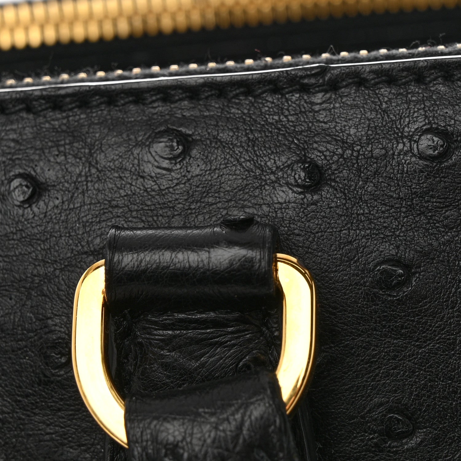 Prada Ostrich Double Zip Tote Black 21 of 27