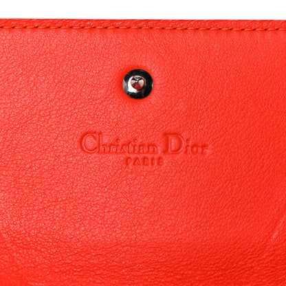 Christian Dior Calfskin Bi-Color Envelope Wallet Pink Orange 6 of 13