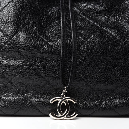 Chanel Glazed Calfskin On The Road Drawstring Tote Black 12 of 12