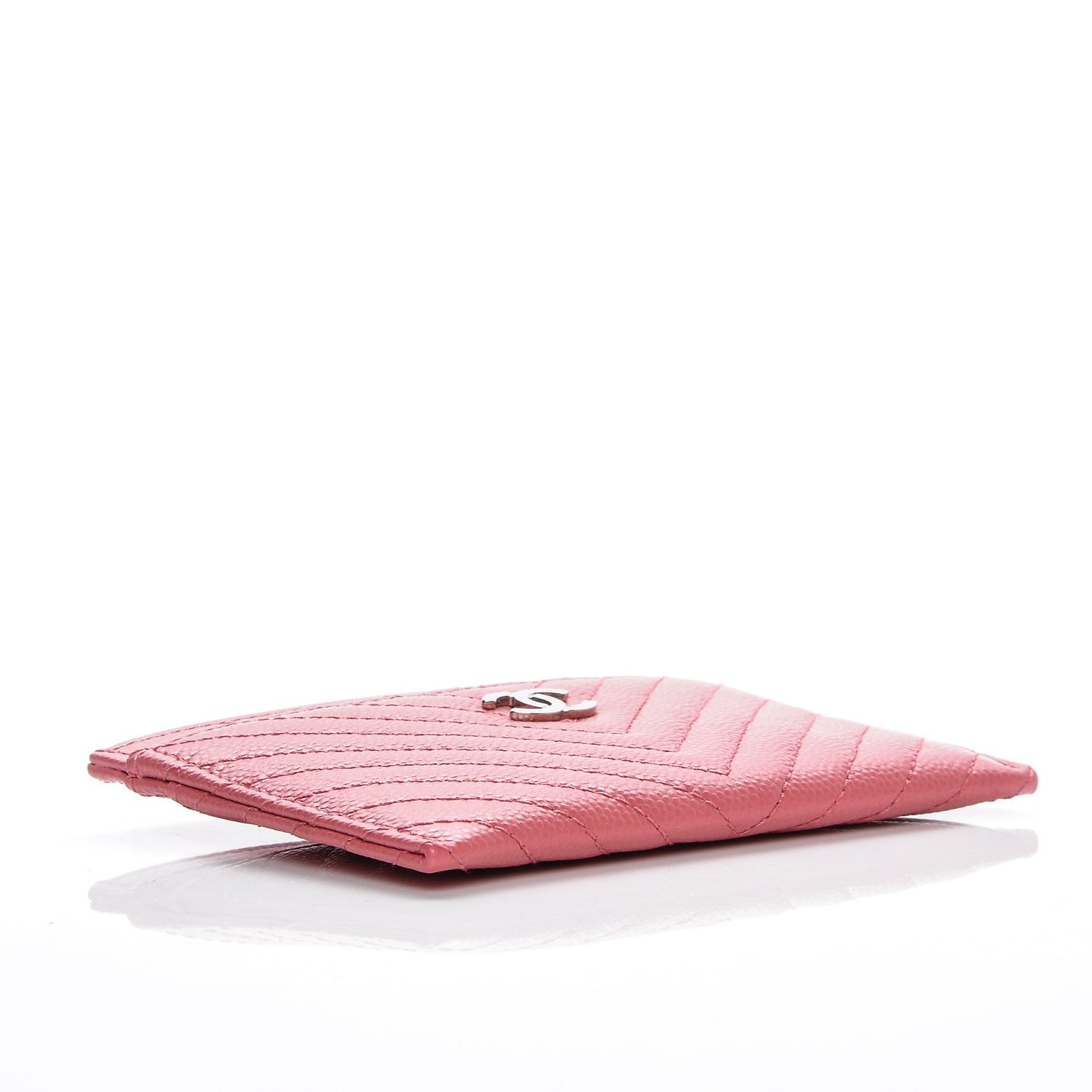 Chanel Caviar Chevron Quilted Card Holder Pink 4 of 7