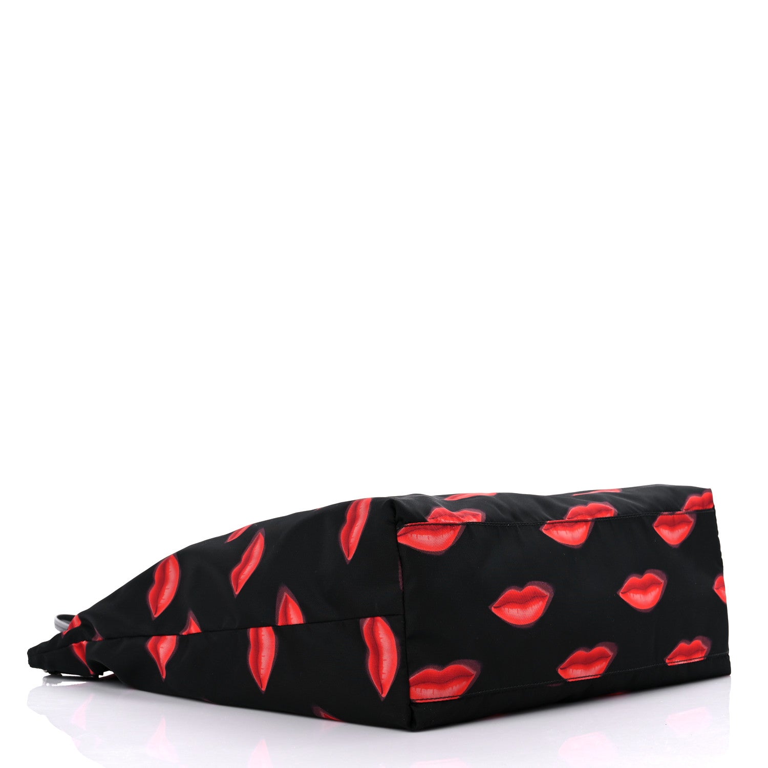 Prada Tessuto Nylon Lips Tote Black 3 of 7