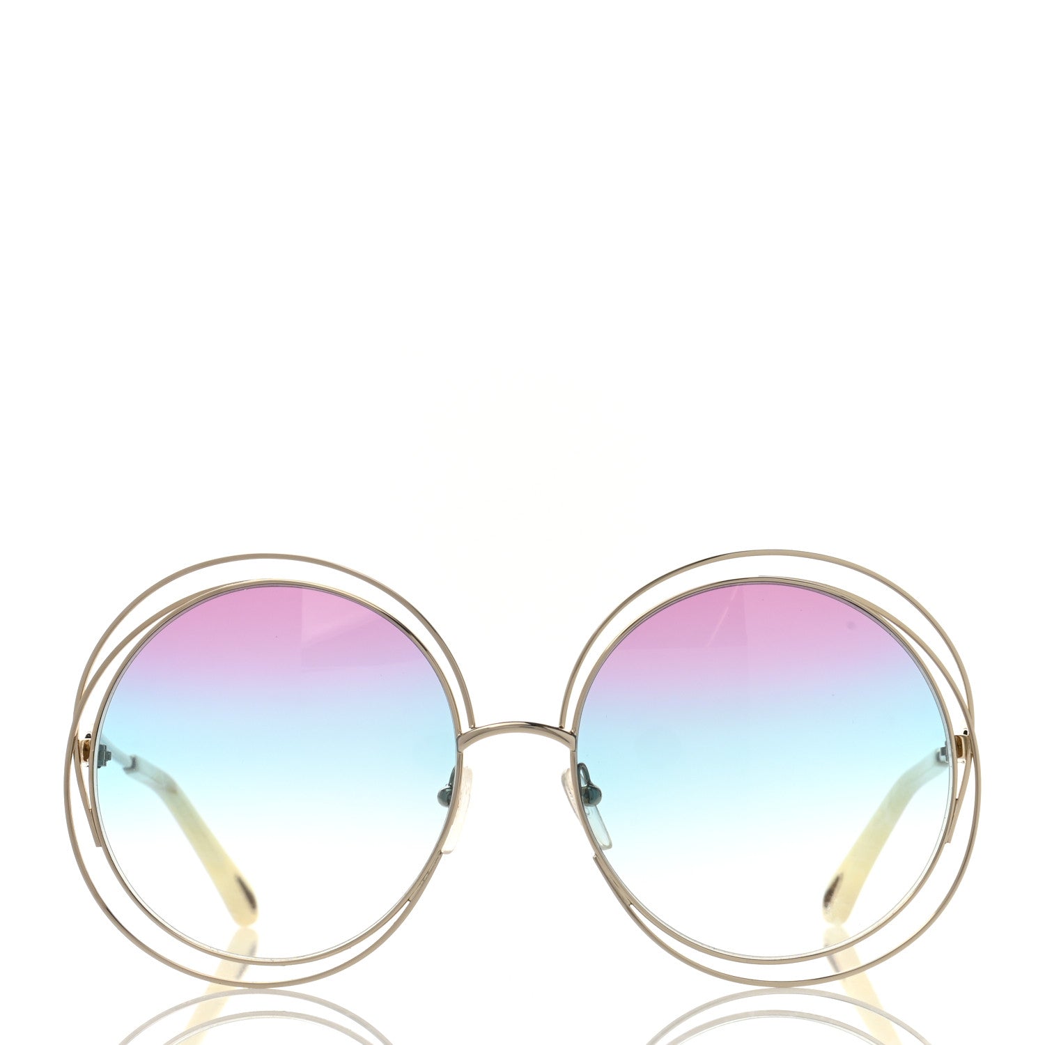 Chloe Metal Oversized Round Carlina Oversized Round Sunglasses CE114SD Gold 2 of 7