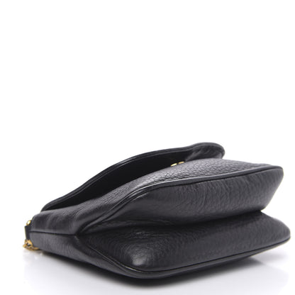 Gucci Pebbled Calfskin Small 1973 Chain Shoulder Bag Black 4 of 12