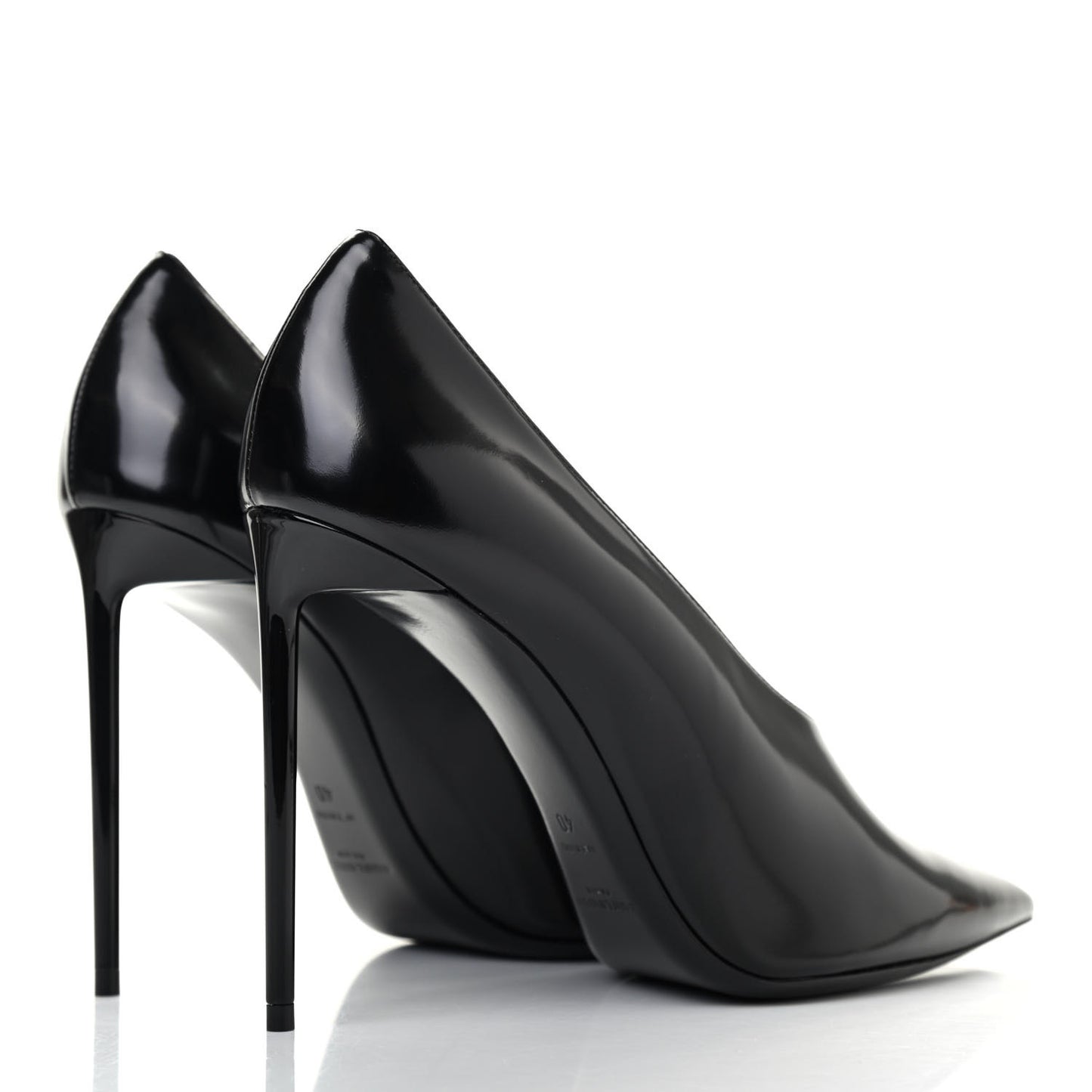 Patent Calfskin Teddy High Vamp 105 Pumps 40 Black