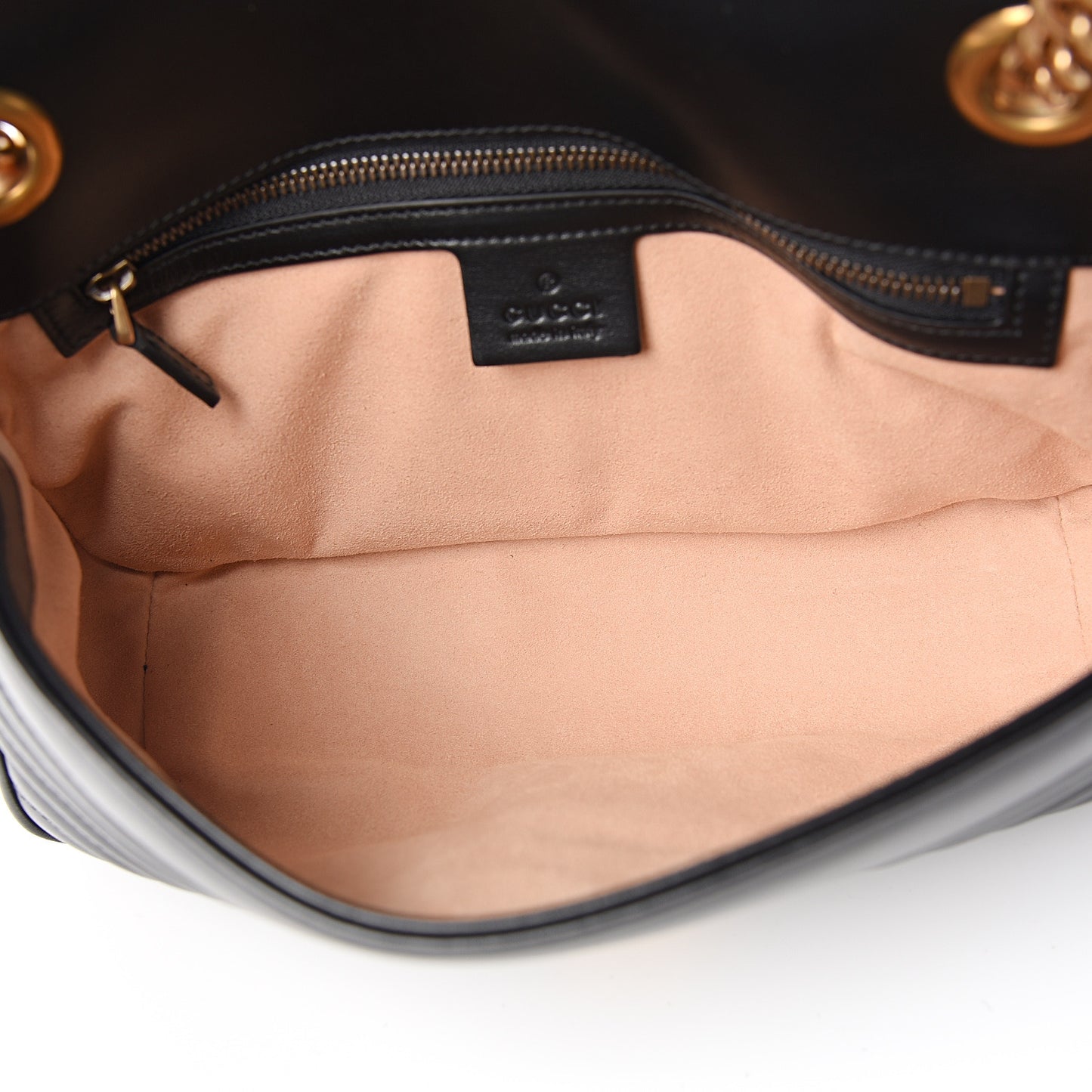 Calfskin Matelasse Small GG Marmont Shoulder Bag Black