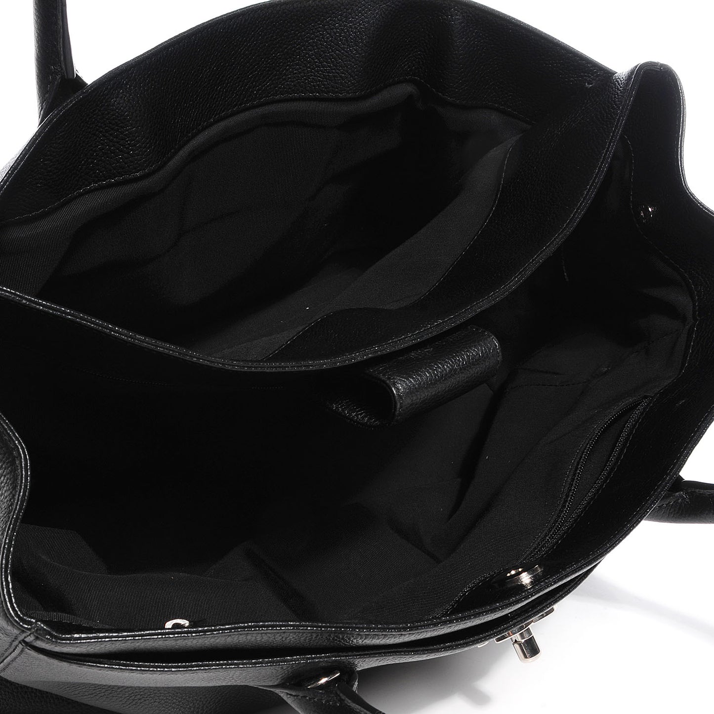 Calfskin Cerf Executive Shopper Tote Black