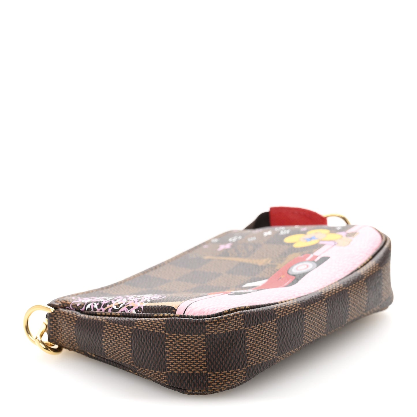 Damier Ebene 2019 Christmas Animation Mini Pochette Accessories Red