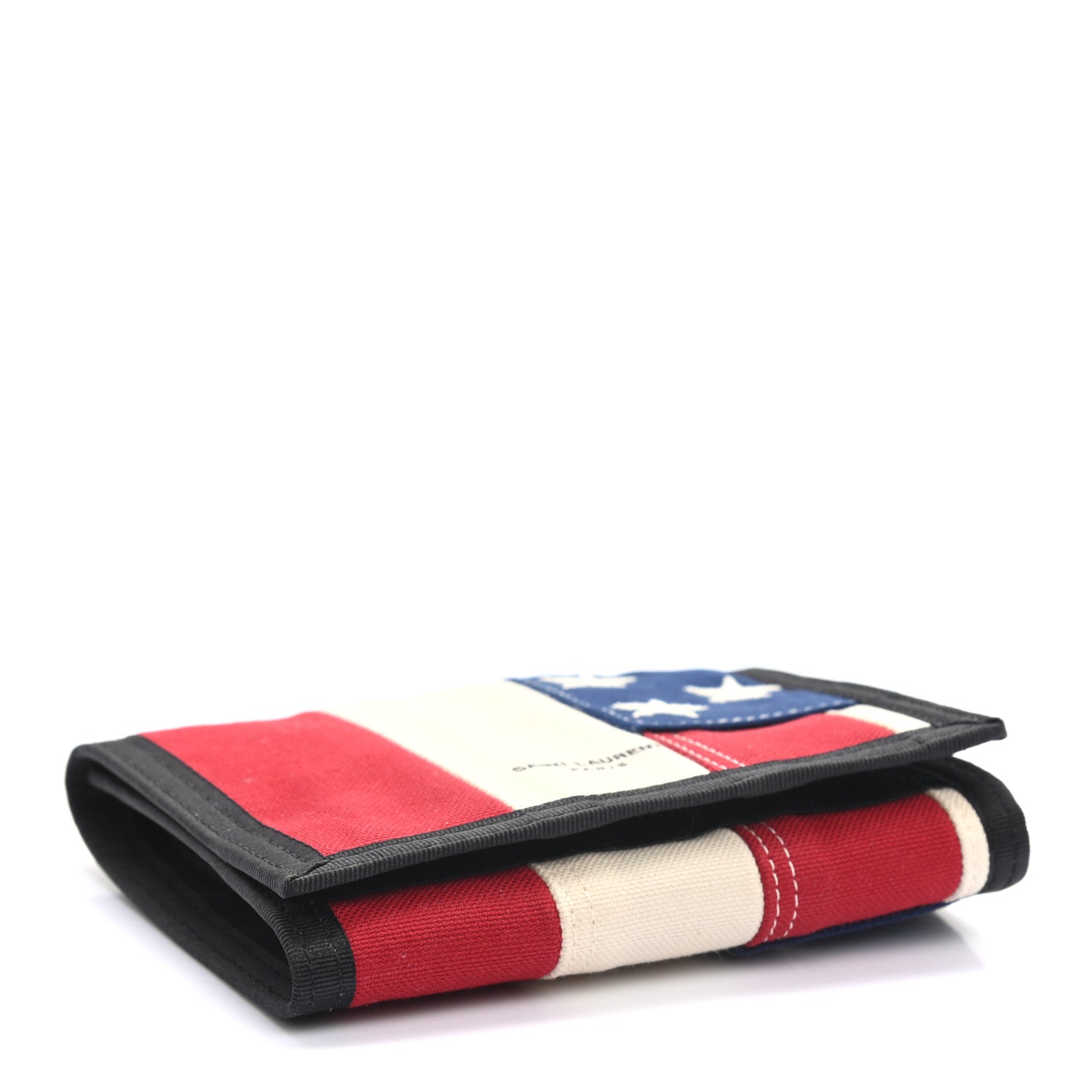 Saint Laurent Canvas American Flag Print Buffalo Compact Wallet 4 of 7