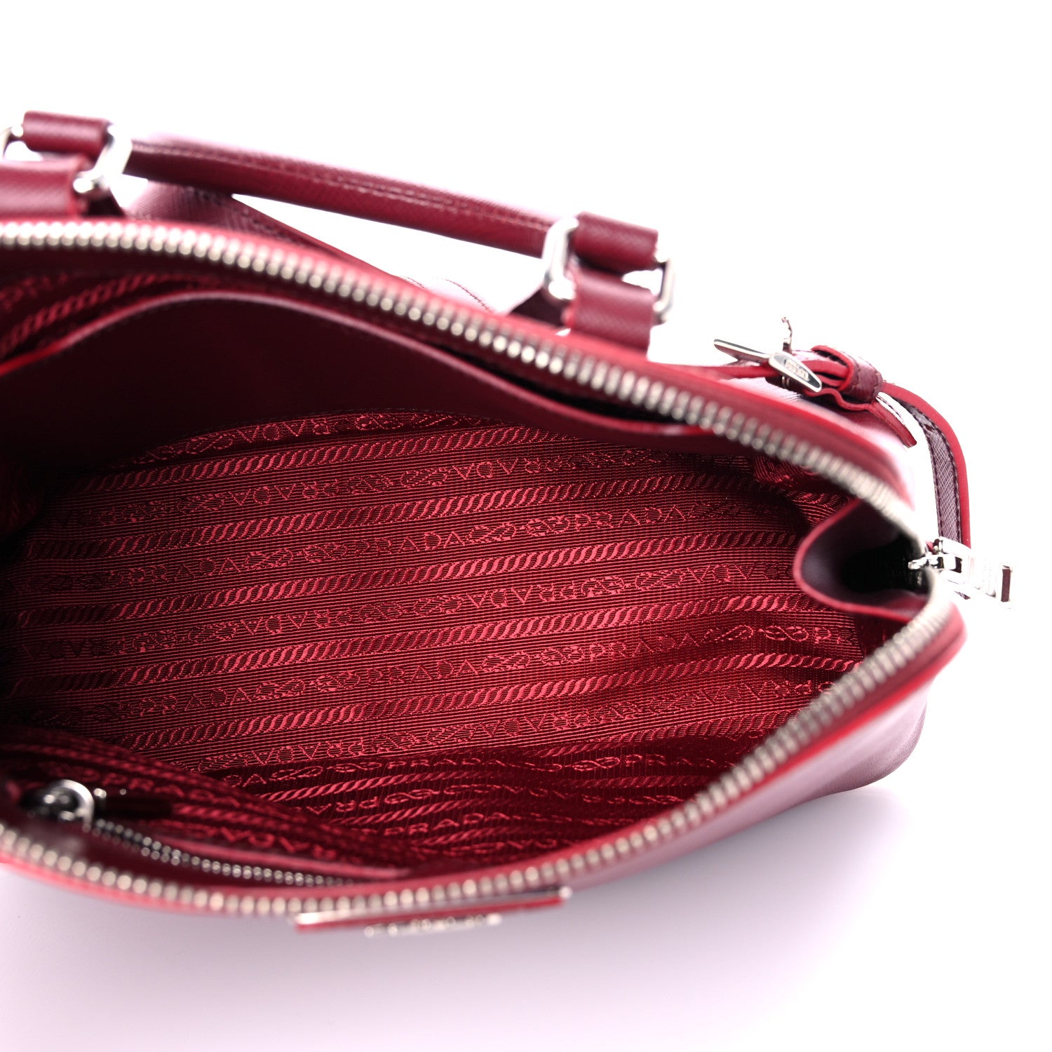 Prada Saffiano Lux Promenade Backpack Cherry 5 of 11