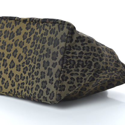Fendi Canvas Leopard Print Tote Tobacco 7 of 9