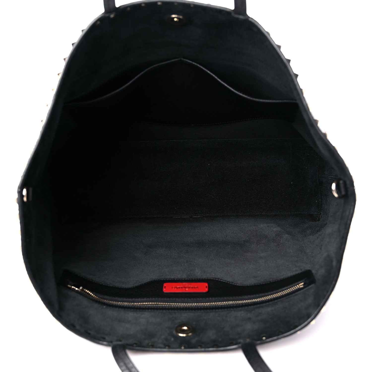 Valentino Garavani Grained Calfskin Rockstud Shoulder Tote Black 5 of 14